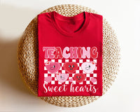 Teaching Sweethearts Teacher Short Sleeve T-Shirt, Valentine Gifts Shirt