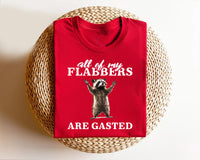 All of My Flabbers Are Gasted Short Sleeve T-Shirt, Funny Raccoon Shirt