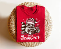 Booktrovert Short Sleeve T-Shirt, Book Lover Shirt, Funny Raccoon Shirt