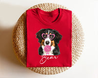 Personalized Dog Valentine Short Sleeve T-Shirt, Dog Owner Valentines Gift Shirt