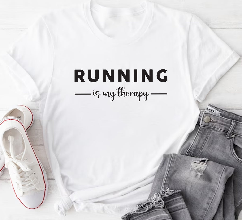 Running Is My Therapy Short Sleeve T-Shirt, Hiking Shirt