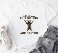 All of My Flabbers Are Gasted Short Sleeve T-Shirt, Funny Raccoon Shirt