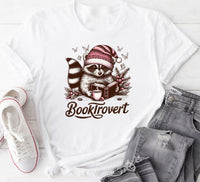 Booktrovert Short Sleeve T-Shirt, Book Lover Shirt, Funny Raccoon Shirt