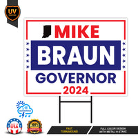 a political sign with the words mike braun for congress