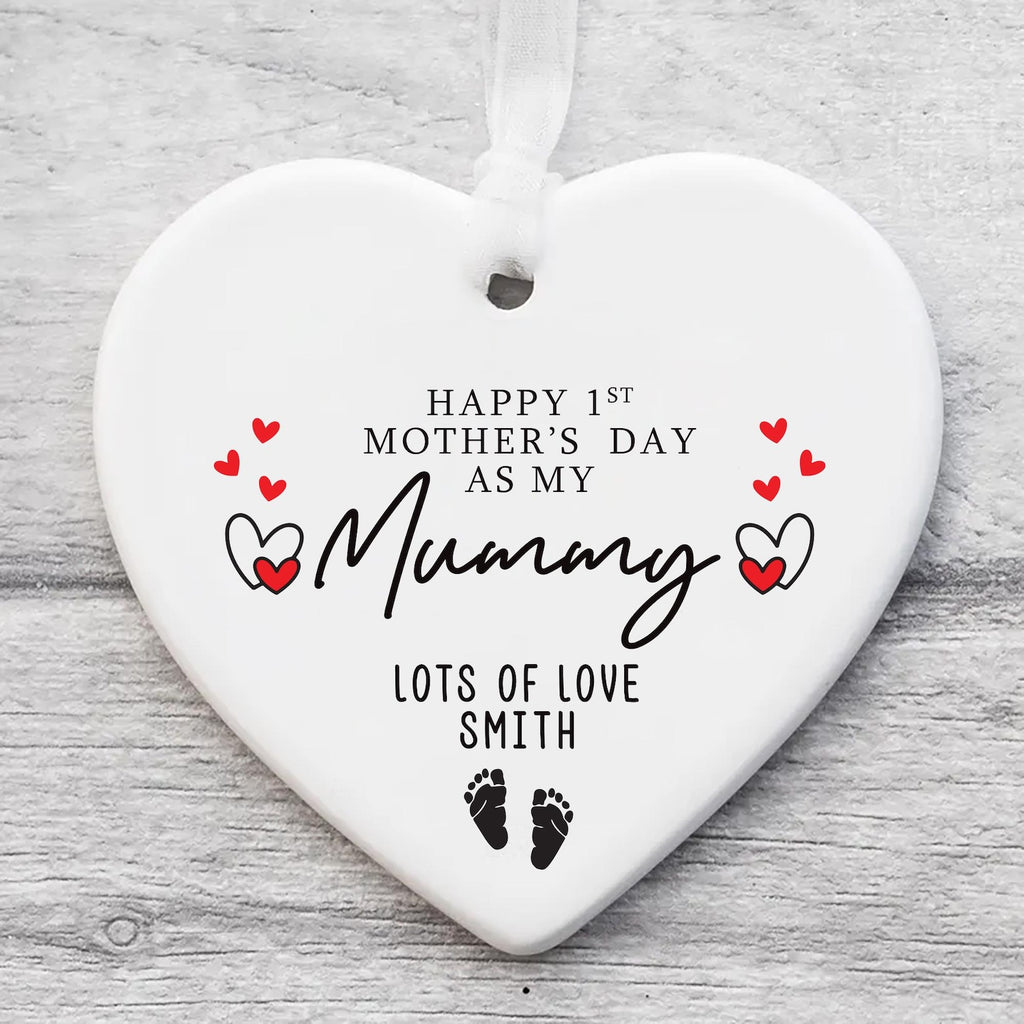 Personalized 1st Mother's Day Ornament, Ceramic Keepsake, First Mother’s Day Gift, Nanny Gift, New Mom Ornament, Gift for Mummy, First Time