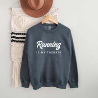 Running Is My Therapy Sweatshirt, Hiking  Sweatshirt