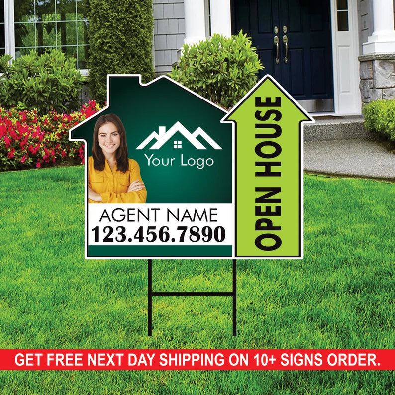 10 Pack Custom Open House Arrow Yard Sign – Voila Print Inc