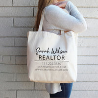 Custom Realtor Tote Bag, Personalized Business Tote Bag