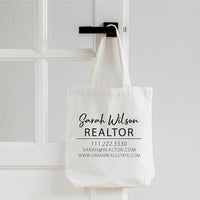 Custom Realtor Tote Bag, Personalized Business Tote Bag