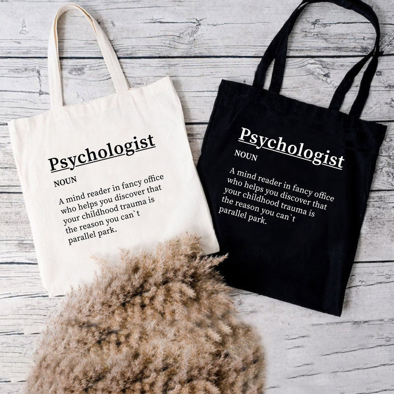 Psychologist Definition Tote Bag, Psychologist Enthusiast Tote Bag