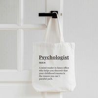 Psychologist Definition Tote Bag, Psychologist Enthusiast Tote Bag