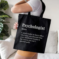 Psychologist Definition Tote Bag, Psychologist Enthusiast Tote Bag