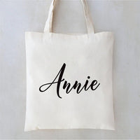 Custom Name Wedding Welcome Tote Bag, Personalized Script Bachelorette Party Tote Bag