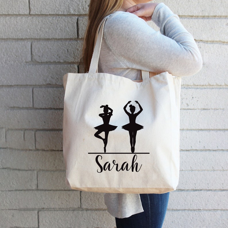 Personalized Dance Tote Bag for Teachers and Teams - Custom Cotton Bag with Name