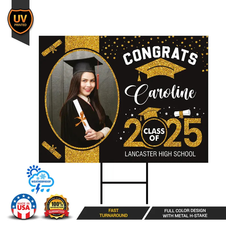 Personalized Graduation Yard Sign 2025 with Photo