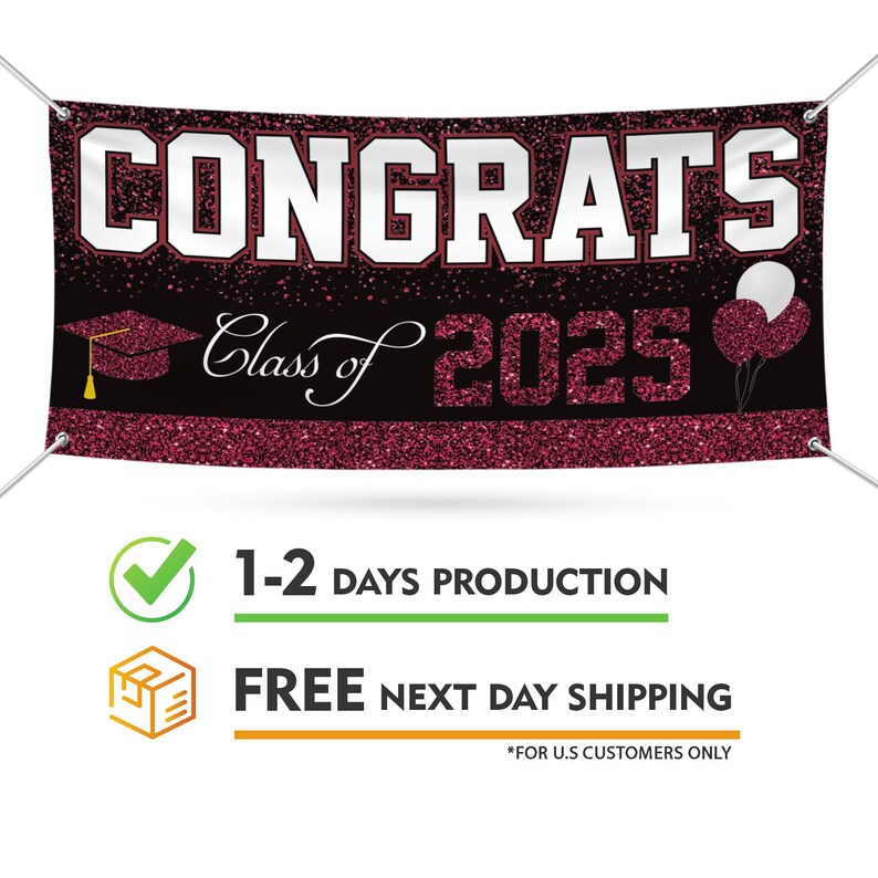 Congrats Grad 2025 Banner Sign