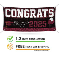 Congrats Grad 2025 Banner Sign