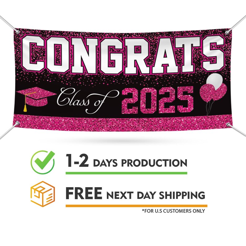 Congrats Grad 2025 Banner Sign