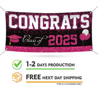 Congrats Grad 2025 Banner Sign