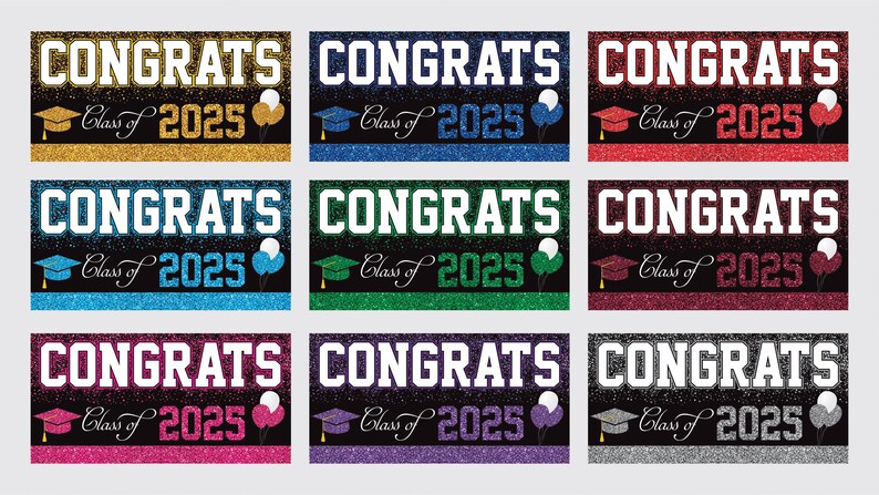 Congrats Grad 2025 Banner Sign