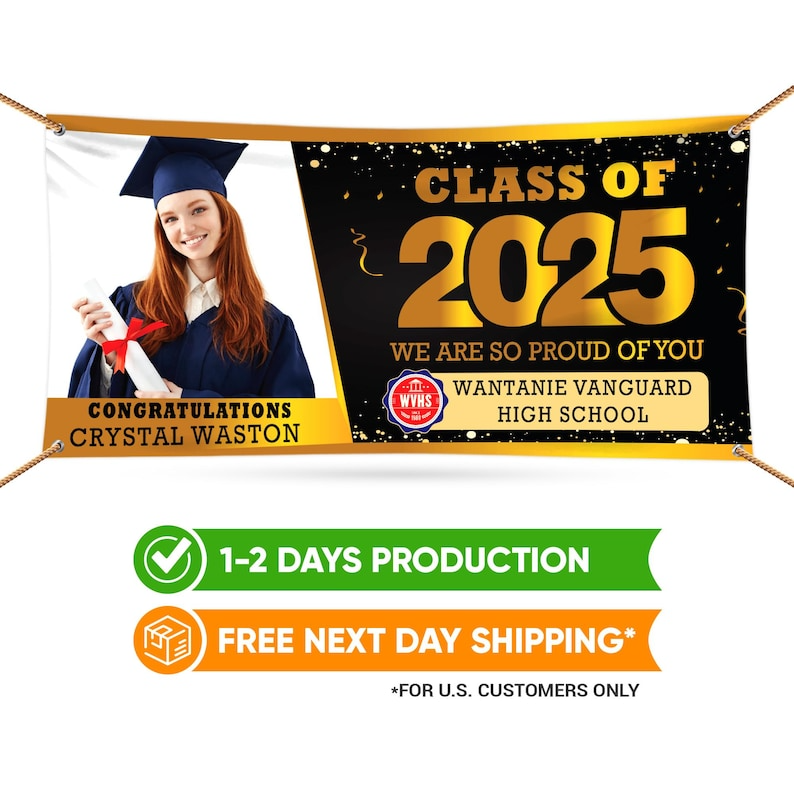 Graduation 2025 Personalized Photo Banner Sign