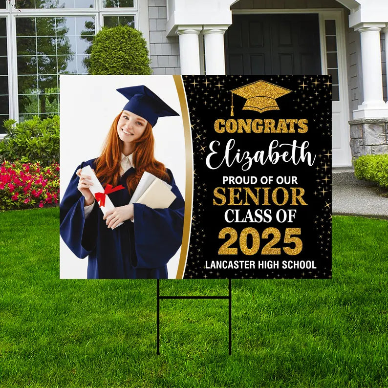 Personalized Graduation Yard Sign 2025 with Photo