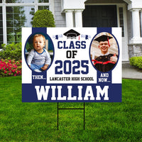 Personalized Graduation Yard Sign 2025 with Photo - Grad Sign, Class of 2025, Custom Graduation 2025 Yard Sign with Metal H-Stake