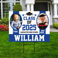 Personalized Graduation Yard Sign 2025 with Photo - Grad Sign, Class of 2025, Custom Graduation 2025 Yard Sign with Metal H-Stake