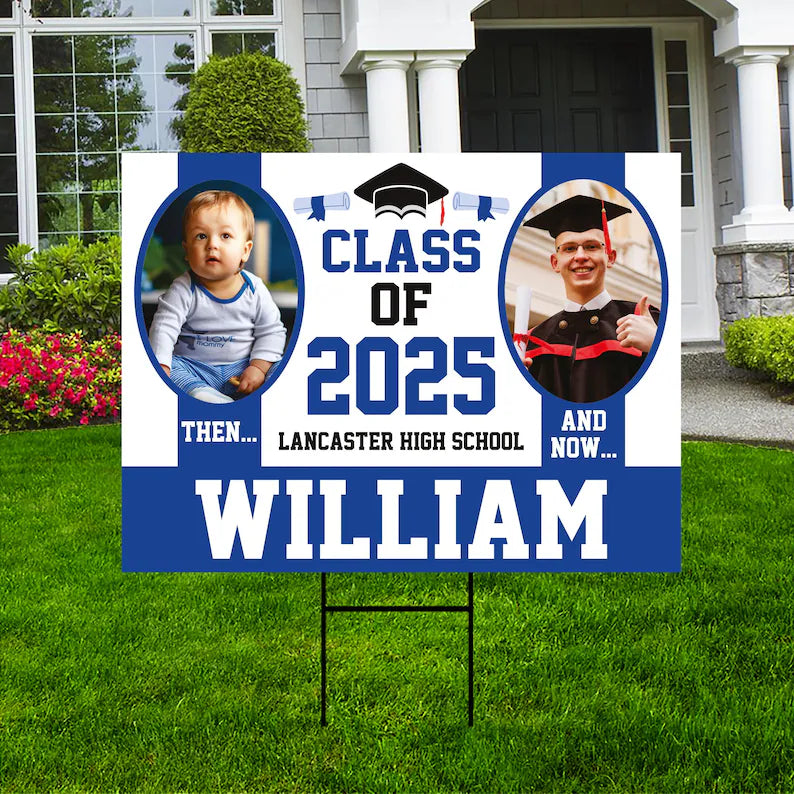 Personalized Graduation 2025 Photo Yard Sign