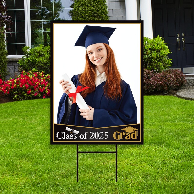 Personalized Graduation Yard Sign 2025 with Photo