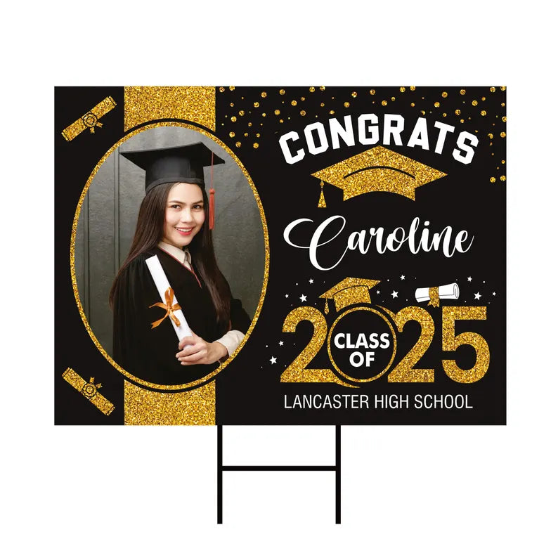 Personalized Graduation Yard Sign 2025 with Photo