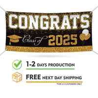 Congrats Grad 2025 Banner Sign