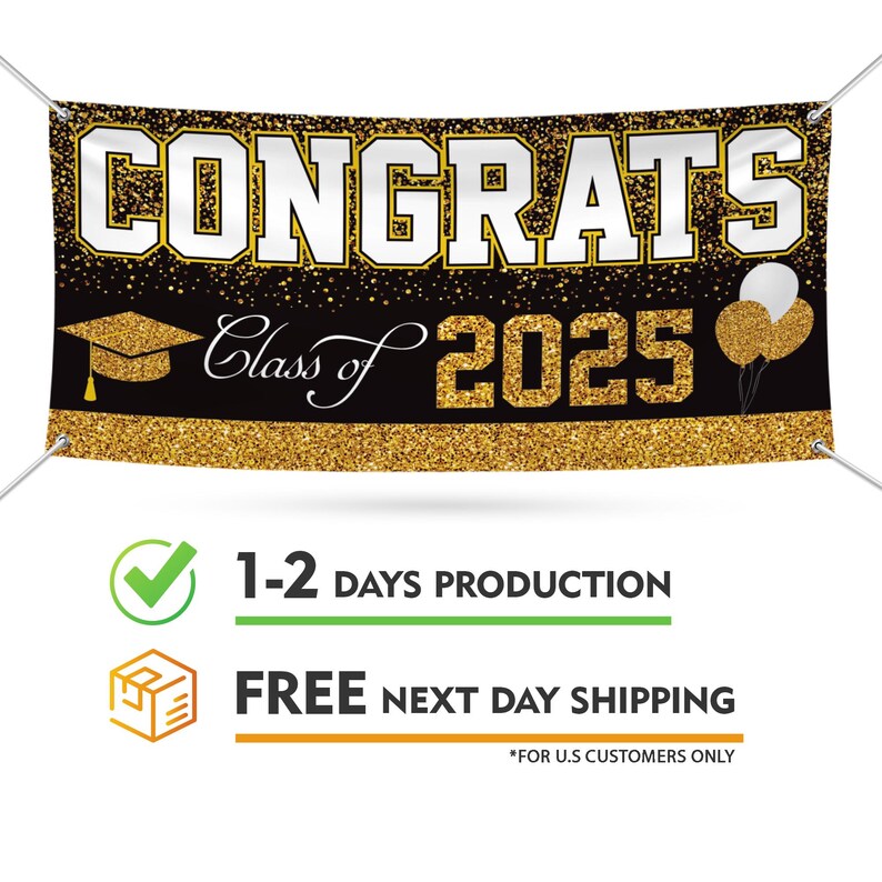 Congrats Grad 2025 Banner Sign