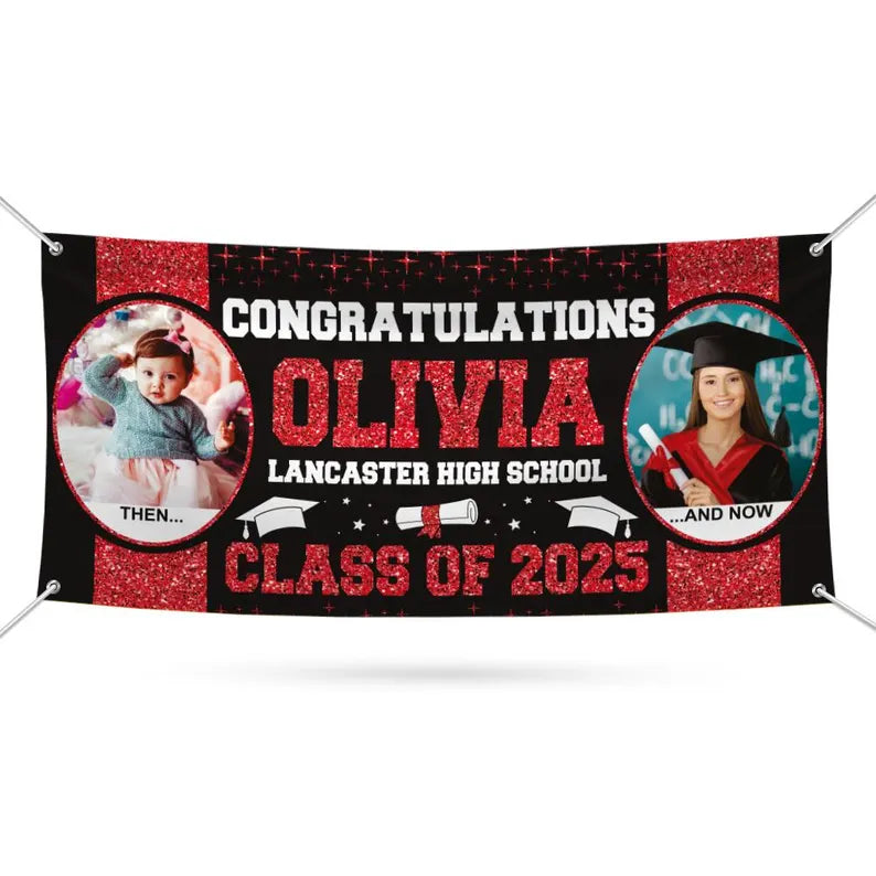 Graduation 2025 Personalized Photo Banner Sign