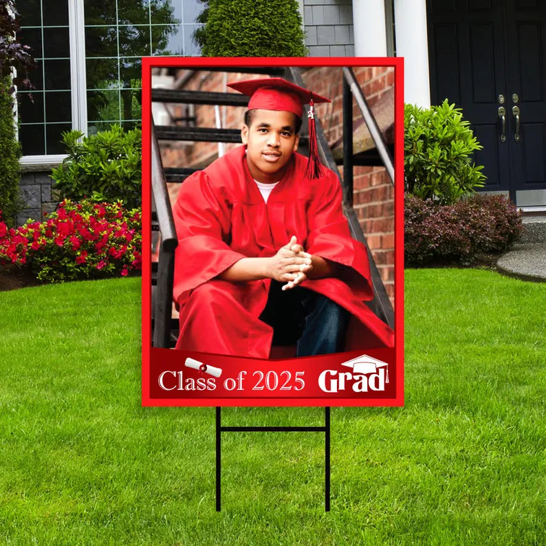 Personalized Graduation Yard Sign 2025 with Photo