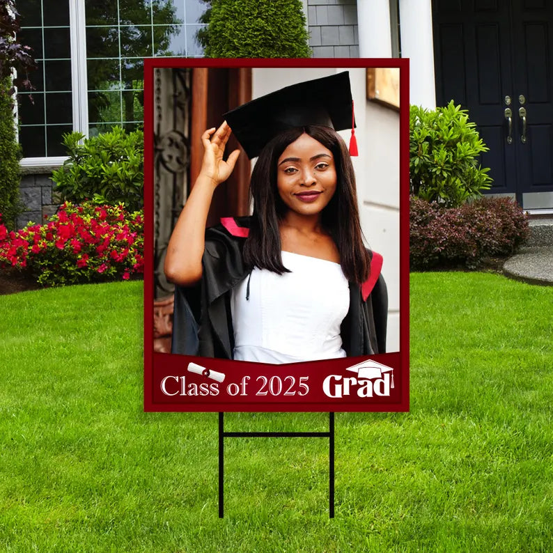 Personalized Graduation Yard Sign 2025 with Photo