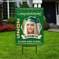 Personalized Graduation Yard Sign 2025 with Photo - Grad Sign, Class of 2025, Custom Graduation 2025 Yard Sign with Metal H-Stake