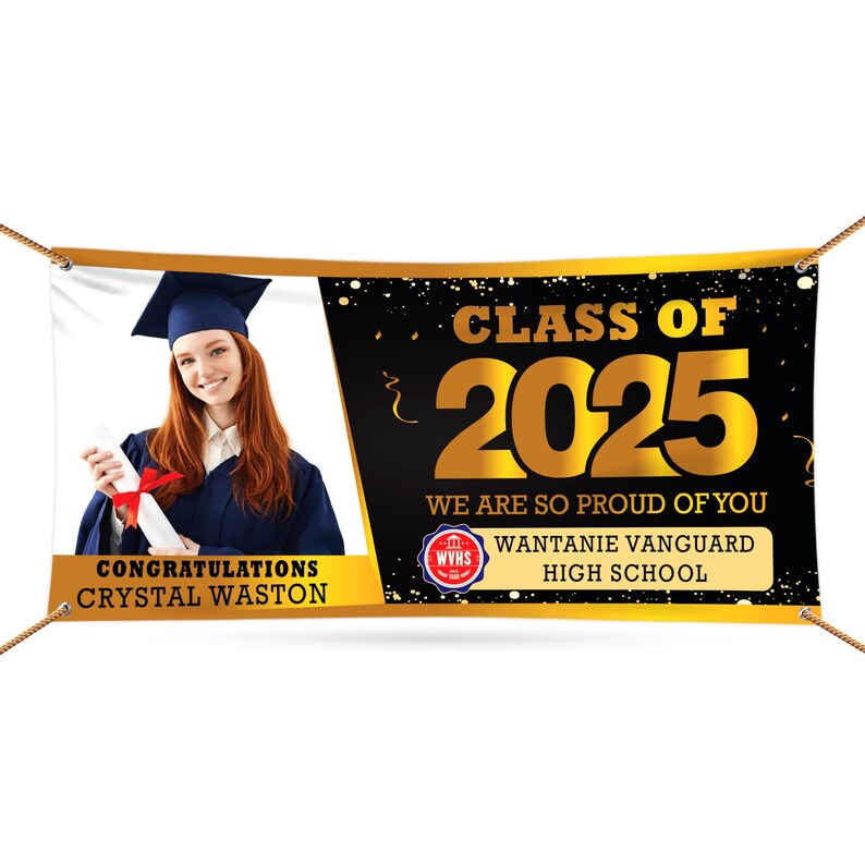 Graduation 2025 Personalized Photo Banner Sign