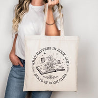 What Happens In Book Club Stays In Book Club Tote Bag, Book Nerd Tote Bag