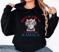 Don't Blame Me I Voted for Kamala Hoodie, Democracy Equality Freedom Hoodie