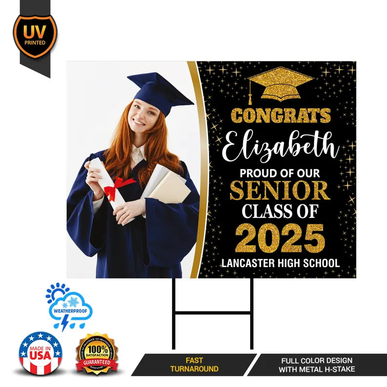 Personalized Graduation Yard Sign 2025 with Photo