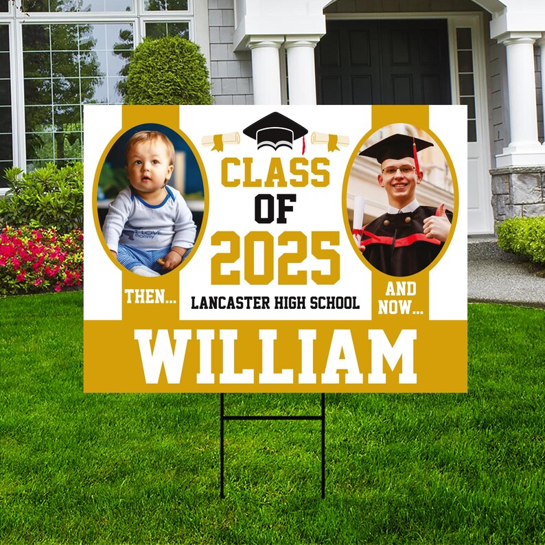 Personalized Graduation 2025 Photo Yard Sign