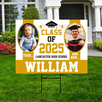 Personalized Graduation Yard Sign 2025 with Photo - Grad Sign, Class of 2025, Custom Graduation 2025 Yard Sign with Metal H-Stake