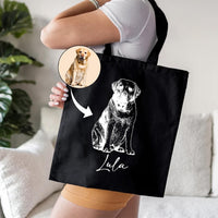 Personalized Pet Photo Tote Bag, Custom Dog Mom Tote Bag