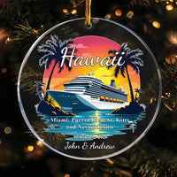 Custom Cruise Ship Ornament, Personalized Vacation Souvenir Acrylic Ornament For Couples Vacation