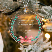 Personalized The Year We Became Grandparents Ornament, Custom Newly Grandparents Acrylic Ornament