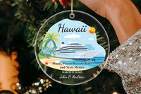 Custom Cruise Ship Ornament, Personalized Vacation Souvenir Acrylic Ornament