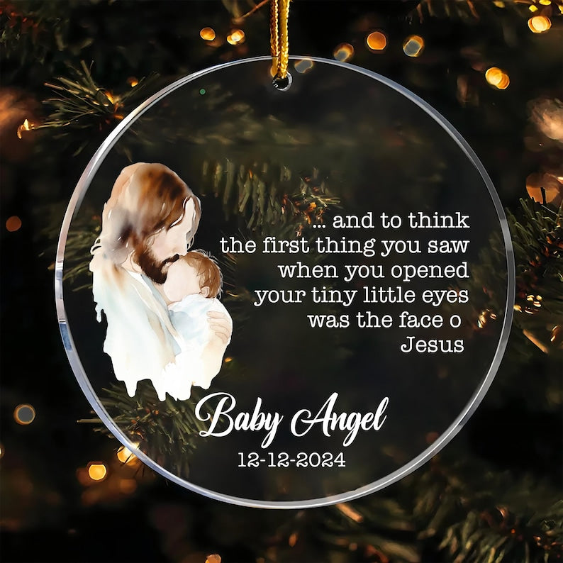 Personalized Miscarriage Ornament, Custom Baby Memorial Acrylic Ornament