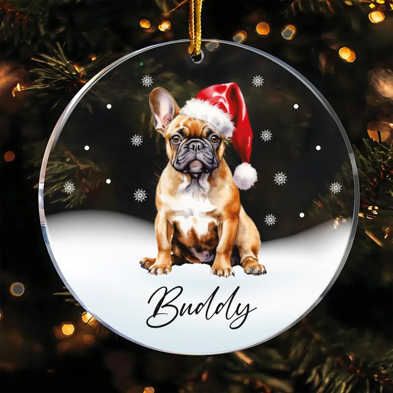 Personalized Pet Ornament, Custom Christmas Dog Acrylic Ornament