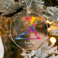 Custom Running Ornament, Personalized Runner Girl Acrylic Ornament